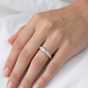 Classic 925 Sterling Silver Infinity Sparkle Ring for Women